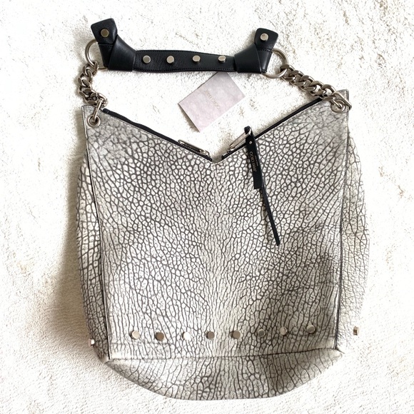 SOLD Jimmy Choo Washed Grainy Studded Raven Bag - Picture 5 of 8